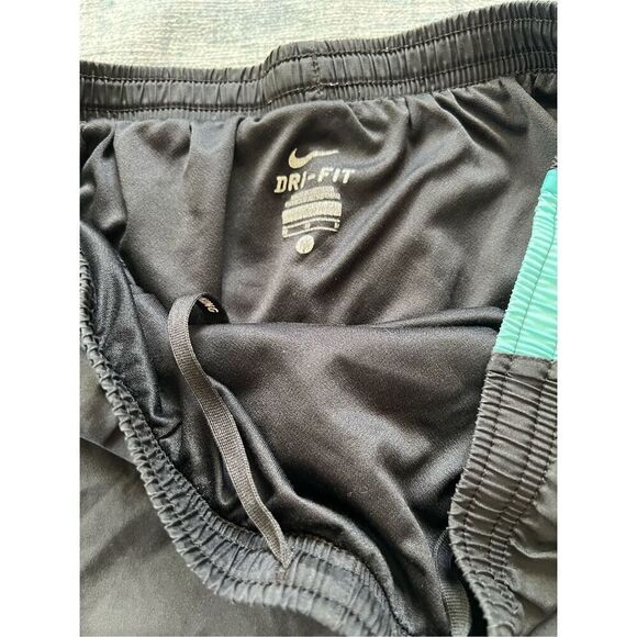 Nike Dri Fit Black Aqua Blue Tempo Athletic Running Shorts Medium - Picture 3 of 7